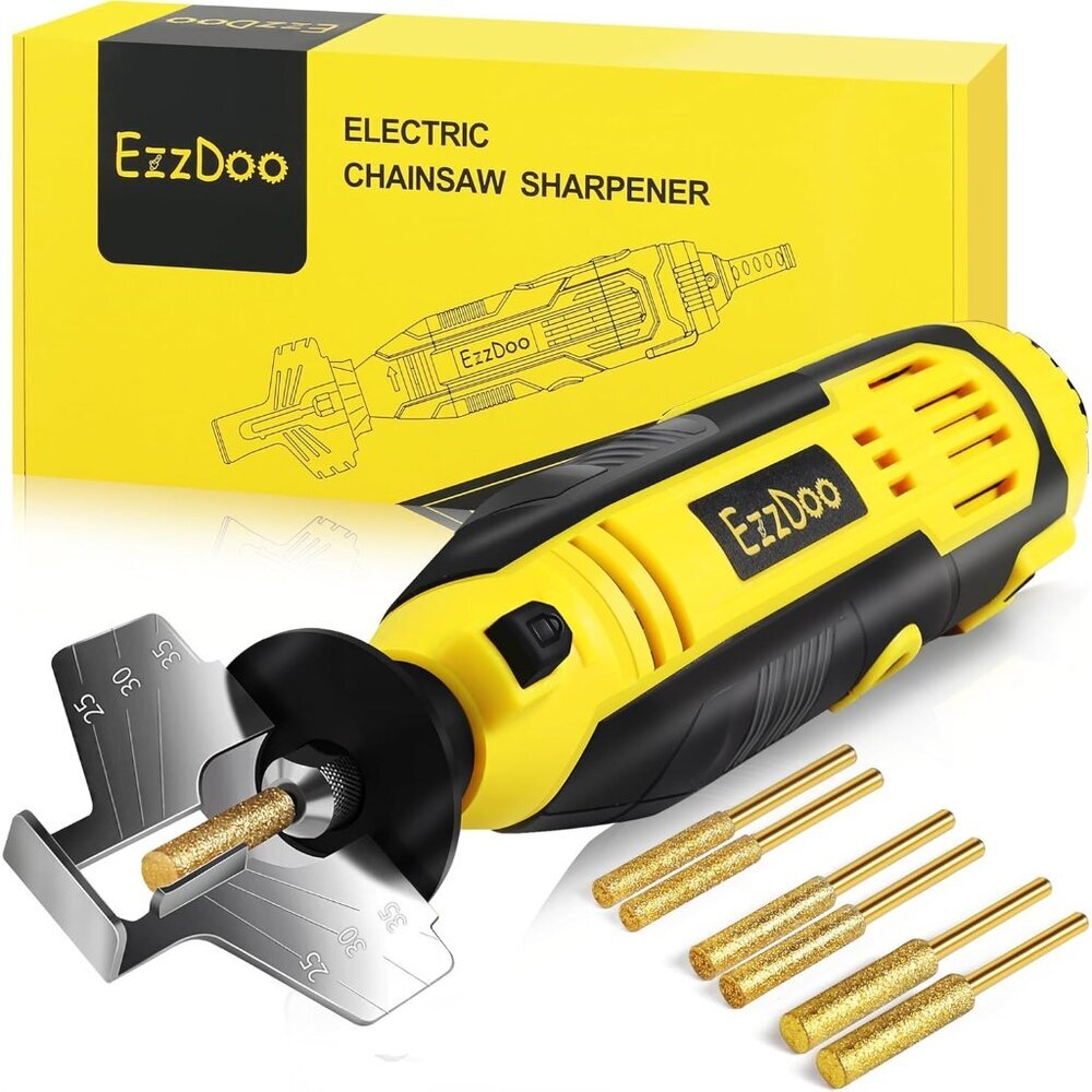 Effortless Chainsaw Sharpening Kit - Fast Electric Sharpener with Titanium Bits